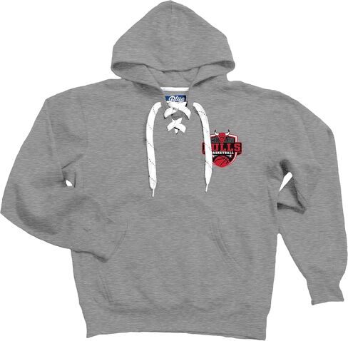 Blue 84 Men's NBA Officially Licensed Lace Up Hooded Sweatshirt Graphite in Saudi Arabia