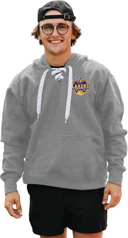 Blue 84 Men's NBA Officially Licensed Lace Up Hooded Sweatshirt Graphite in Saudi Arabia