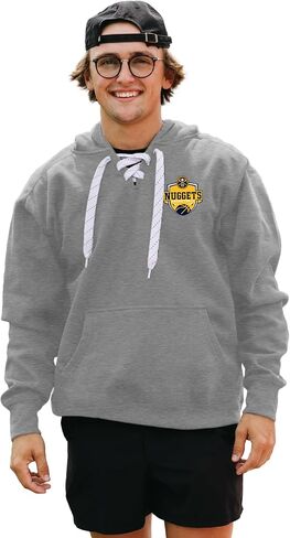 Blue 84 Men's NBA Officially Licensed Lace Up Hooded Sweatshirt Graphite in Saudi Arabia