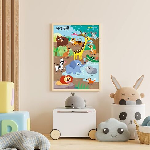 Leveram Korean Alphabet Chart Korean Language Poster Hangul Alphabet and Basic Word Learning Wall Chart about Alphabet Body Animal Number Korean Posters for Beginners Adult and Kids Set of 5 in Saudi Arabia