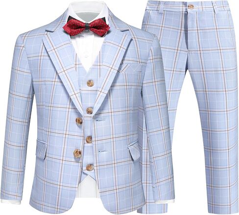 الأولاد بذلة سهرة حجم 4-16 منقوشة شريطية فستان بدلة سترة للأولاد 3 قطعة تويد مقلمة سليم صالح الدعاوى مجموعة in Kuwait