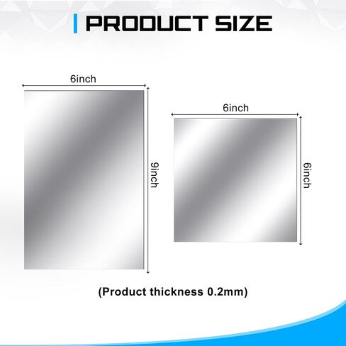40 Pieces Flexible Mirror Sheets 6 x 9 Inch, 6 x 6 Inch Self Adhesive Mirror Tiles Non Glass Mirror Stickers Shatterproof Soft Mirror Wall Sticker Plastic Peel and Stick Mirrors for Crafts Home Decor in Saudi Arabia