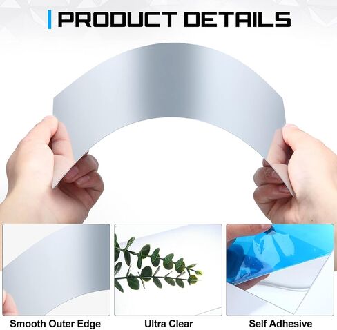 40 Pieces Flexible Mirror Sheets 6 x 9 Inch, 6 x 6 Inch Self Adhesive Mirror Tiles Non Glass Mirror Stickers Shatterproof Soft Mirror Wall Sticker Plastic Peel and Stick Mirrors for Crafts Home Decor in Saudi Arabia