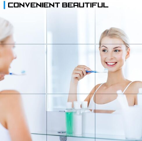 40 Pieces Flexible Mirror Sheets 6 x 9 Inch, 6 x 6 Inch Self Adhesive Mirror Tiles Non Glass Mirror Stickers Shatterproof Soft Mirror Wall Sticker Plastic Peel and Stick Mirrors for Crafts Home Decor in Saudi Arabia