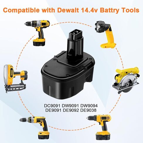 2 حزمة 14.4 فولت 4.0Ah DC9091 ni-mh استبدال البطارية لبطاريات ديوالت 14.4 فولت XRP DW9091 DW9094 DE9038 DE9091 DE9092 in Kuwait