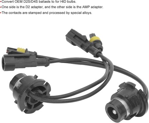 Aramox Lamp Socket Adapter Wire, Lamp Socket Adapter Wire D2S/D4S Ballasts to for HID Bulbs Conversion Wiring Harness Converter (Black) in Saudi Arabia