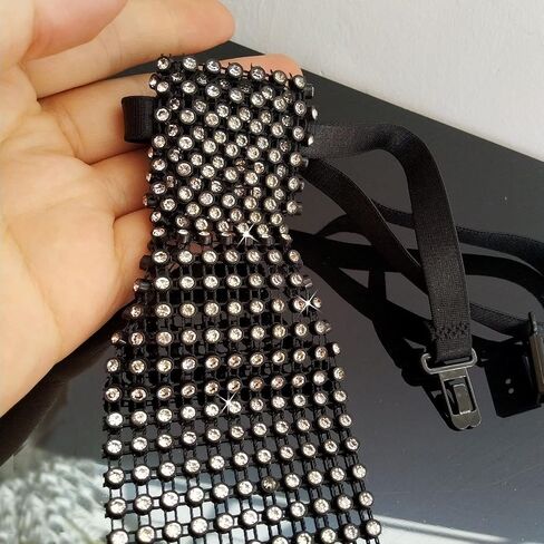 Rhinestone Necktie - Kids Men Women's Shine Sparkle Sequin Tie Great for Weddings,Halloween Cosplay Show Adjustable in Saudi Arabia