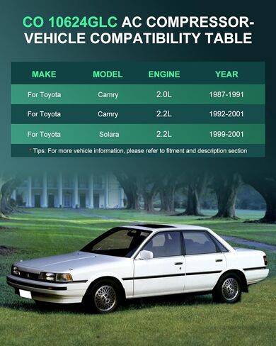 SCITOO AC Compressor 1987-2001 Compatible for Toyota Camry for Solara CO 10624GLC in Saudi Arabia