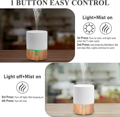 Essential Oil Diffuser Ceramic Electric Aroma Diffuser Aromatherapy Air Diffuser Fragrance Oil Diffuser with 7 Colors LED Light/Waterless Auto-Off Diffuser for Home Office 150ml-White in Saudi Arabia