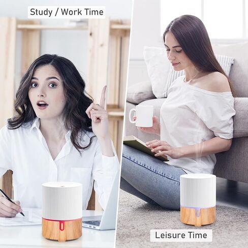 Essential Oil Diffuser Ceramic Electric Aroma Diffuser Aromatherapy Air Diffuser Fragrance Oil Diffuser with 7 Colors LED Light/Waterless Auto-Off Diffuser for Home Office 150ml-White in Saudi Arabia
