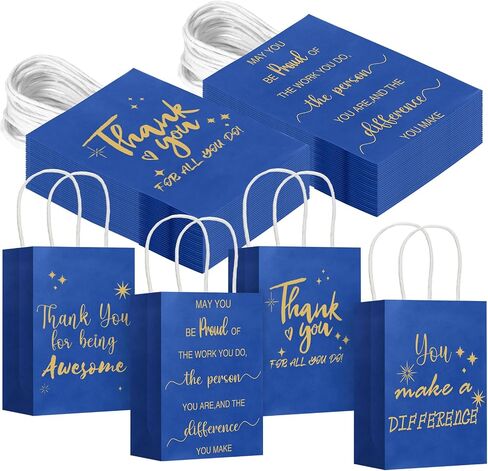 Gueevin 40 Pcs Employee Appreciation Bulk Thank You Gifts Paper Bags for Employee Pastor Coworker Social Worker Thank You Birthday Party Gift Team Appreciation Inspirational Gift(Kraft Color) in Saudi Arabia