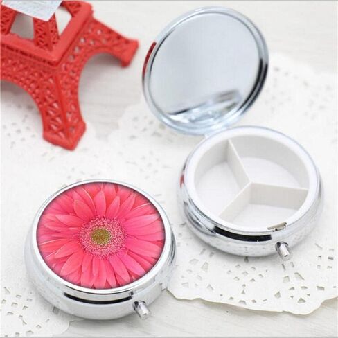 Pill Box,Anime Cute Green Kawaii Round Pill Box 3 Compartment Decorative Pocket Purse Portable Mini Travel Medicine Tablet Vitamin Holder Organizer Pill Case in Saudi Arabia