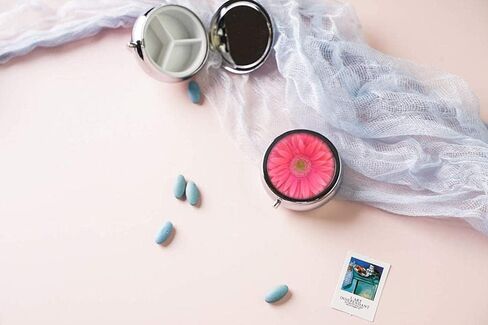 Pill Box,Anime Cute Green Kawaii Round Pill Box 3 Compartment Decorative Pocket Purse Portable Mini Travel Medicine Tablet Vitamin Holder Organizer Pill Case in Saudi Arabia