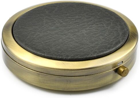 حقيبة حبوب دواء ريترو مدمجة مع مرآة لمحفظة منظم أدوية السفر (ذهبي فاتح)، PC02 in Kuwait