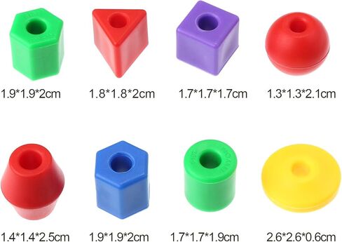 TOODOO سلسلة الخرز مع 100 خرزة، 10 سلاسل وجلد مجموعة الخرز للأطفال الصغار مرحلة ما قبل المدرسة التعلم التوحد المهني in Kuwait