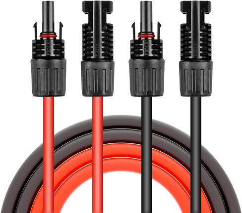 HQST Solar Panel Extension Cable 10 Feet 10AWG with Female and Male Connector Solar Panel Adaptor Kit Tool (10FT Red + 10FT Black) in Saudi Arabia