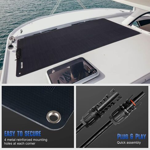 ATEM POWER Monocrystalline 55W Flexible Solar Panel 245° Bendable 12V Portable Solar Charger with Uneven Surfaces Lightweight for RV Tent Roof Boat Cabin Marine Camping in Saudi Arabia