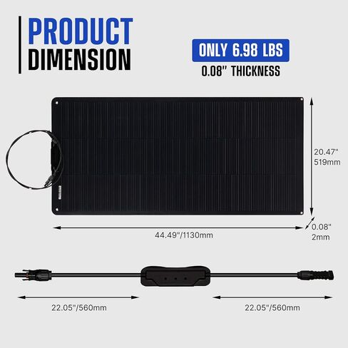 ATEM POWER Monocrystalline 55W Flexible Solar Panel 245° Bendable 12V Portable Solar Charger with Uneven Surfaces Lightweight for RV Tent Roof Boat Cabin Marine Camping in Saudi Arabia