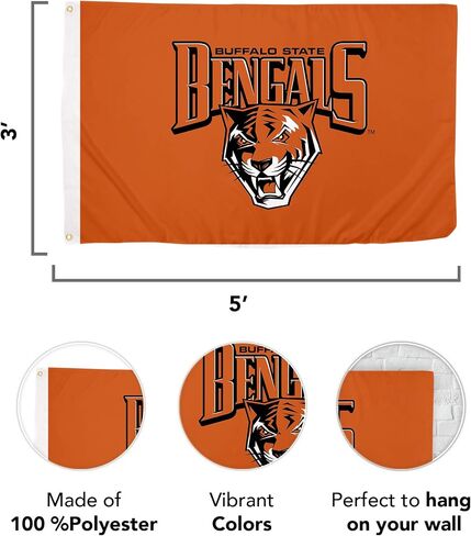 Desert Cactus Buffalo State College Flag Bengals SUNY Banners 100% Polyester Indoor Outdoor 3x5 feet Flags (Style 1) in Saudi Arabia