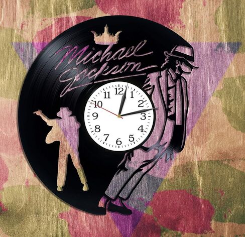 Moonwalker Clock Music Art Lp Vinyl Retro Record Wall Clock Modern King of Pop Gift Birthday Gift for Woman Michael Jackson Gift Wall Clock Exclusive Xmas Gift Idea for Fan in Saudi Arabia