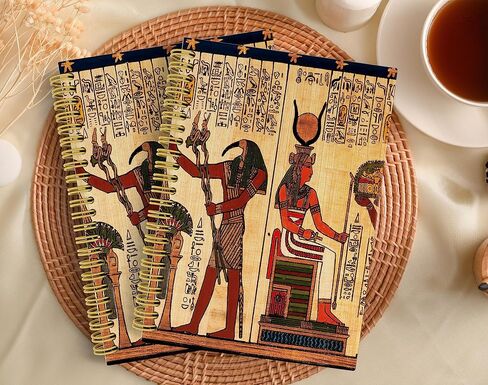 Ancient Egyptian Gods Hieroglyphics Mythology Art Lined Hardcover Spiral Notebook Journal 5.5×8.3 Inch,College Ruled Notebook for Work Notes Journaling,Egyptian History Gifts in Saudi Arabia