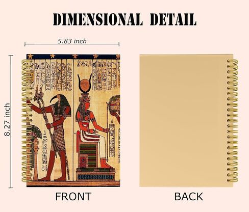 Ancient Egyptian Gods Hieroglyphics Mythology Art Lined Hardcover Spiral Notebook Journal 5.5×8.3 Inch,College Ruled Notebook for Work Notes Journaling,Egyptian History Gifts in Saudi Arabia