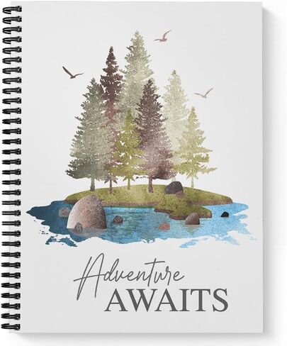 Softcover Adventure Is Calling مقاس 8.5 × 11 بوصة، دفتر/مجلة صيد حلزونية، 120 صفحة مسطرة بالكلية، غطاء متين مصفح لامع، سلك ذهبي حلزوني. صنع في الولايات المتحدة الأمريكية in Saudi Arabia