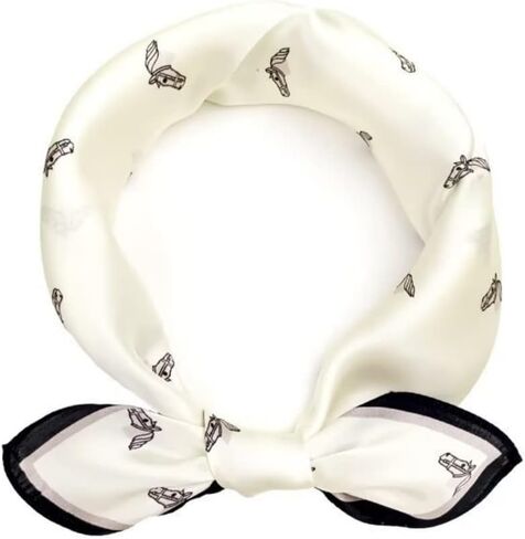 100% Mulberry Silk Scarfs for Women - 21" Lightweight Square Satin Head Scarf - Small Silk Hair Scarf for Sleeping in Saudi Arabia