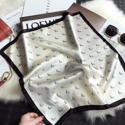 100% Mulberry Silk Scarfs for Women - 21" Lightweight Square Satin Head Scarf - Small Silk Hair Scarf for Sleeping in Saudi Arabia