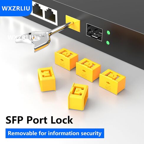 10 قطع قفل منفذ SFP مع مفتاح واحد، قفل منفذ التبديل/قابس أمان منفذ الألياف، غطاء غبار SFP لمنع الوصول غير المصرح به، مناسب لمراكز البيانات، وغرفة الخادم، وأجهزة الكمبيوتر المكتبية، وأجهزة الكمبيوتر المحمولة، إلخ. (أصفر) in Kuwait
