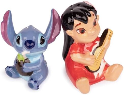 Disney Lilo and Stitch Salt and Pepper Shakers Kitchen Accessories | Cute Ceramic Housewarming Gifts for Men and Women and Kids | Official Licensee | 1 Set in Saudi Arabia