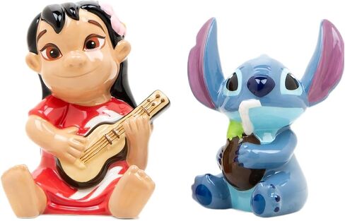 Disney Lilo and Stitch Salt and Pepper Shakers Kitchen Accessories | Cute Ceramic Housewarming Gifts for Men and Women and Kids | Official Licensee | 1 Set in Saudi Arabia