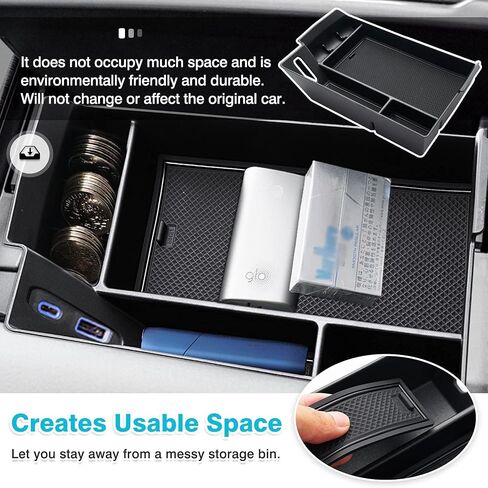 Autorder Center Console Organizer for Toyota Sienna 2024 2023 2022 2021 Accessories Armrest Storage Box Secondary Insert Tray with 2 Color Mats in Saudi Arabia