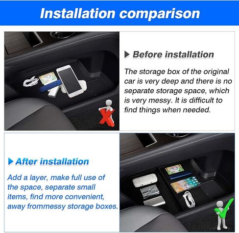 منظم وحدة التحكم المركزية من Autoorder لسيارة Toyota Sienna 2024 2023 2022 2021 ملحقات صندوق تخزين مسند الذراع صينية إدراج ثانوية مع سجادتين ملونتين in Saudi Arabia