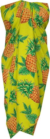 Pineapple Sarong Wraps for Women Mens Beach Pareo Hawaiian Cover up in Saudi Arabia