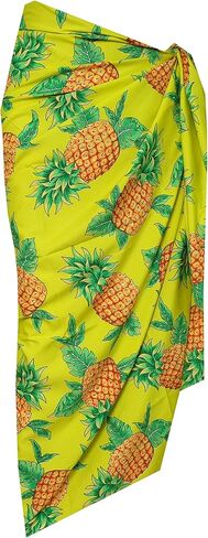 Pineapple Sarong Wraps for Women Mens Beach Pareo Hawaiian Cover up in Saudi Arabia