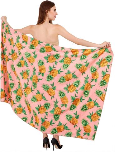 Pineapple Sarong Wraps for Women Mens Beach Pareo Hawaiian Cover up in Saudi Arabia