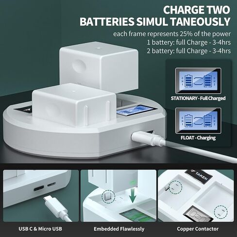 Taken Rechargeable Battery for Arlo Pro 5S 2K, Pro 4, Pro 3, Ultra 2, and Ultra Cameras, 3.85V 4800mAh Long Lasting Camera Batteries with Battery Charger Station in Saudi Arabia