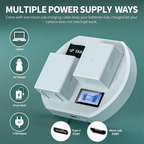 Taken Rechargeable Battery for Arlo Pro 5S 2K, Pro 4, Pro 3, Ultra 2, and Ultra Cameras, 3.85V 4800mAh Long Lasting Camera Batteries with Battery Charger Station in Saudi Arabia