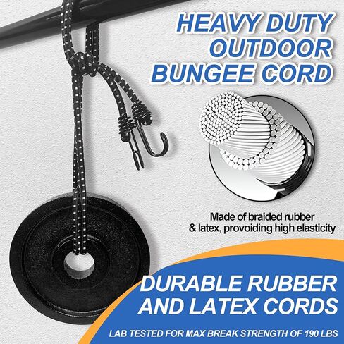 24 قطعة من حبال بنجي بأحجام متنوعة، تتضمن 18 بوصة، 24 بوصة، 31 بوصة، 40 بوصة حبال بنجي مع خطافات شديدة التحمل في الهواء الطلق، حزمة حزام حبل بنجي، حبال بنجي صغيرة و6 ربطات عنق كروية وحقيبة تنظيم متضمنة - أسود in Kuwait