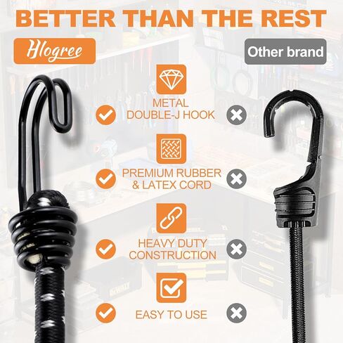 24 قطعة من حبال بنجي بأحجام متنوعة، تتضمن 18 بوصة، 24 بوصة، 31 بوصة، 40 بوصة حبال بنجي مع خطافات شديدة التحمل في الهواء الطلق، حزمة حزام حبل بنجي، حبال بنجي صغيرة و6 ربطات عنق كروية وحقيبة تنظيم متضمنة - أسود in Kuwait