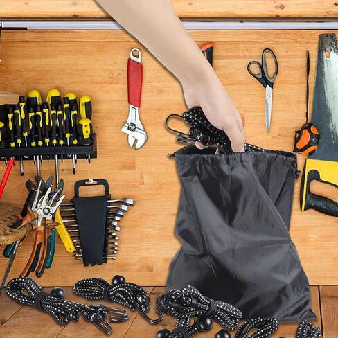 24 قطعة من حبال بنجي بأحجام متنوعة، تتضمن 18 بوصة، 24 بوصة، 31 بوصة، 40 بوصة حبال بنجي مع خطافات شديدة التحمل في الهواء الطلق، حزمة حزام حبل بنجي، حبال بنجي صغيرة و6 ربطات عنق كروية وحقيبة تنظيم متضمنة - أسود in Kuwait