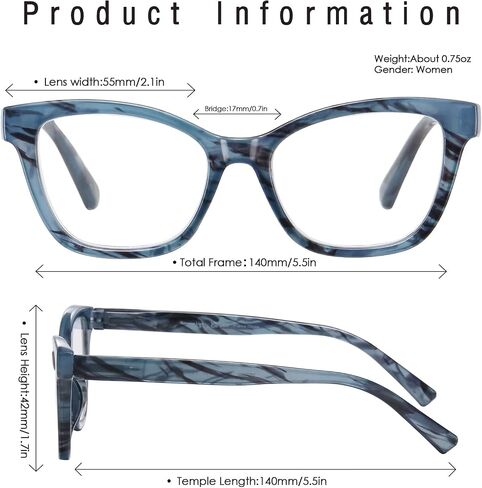 3 Pack Reading Glasses for Women, Blue Light Blocking Computer Readers with Spring Hinge, Ultra Lightweight & Highly Vision 3.0X in Saudi Arabia