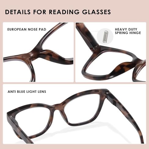 3 Pack Reading Glasses for Women, Blue Light Blocking Computer Readers with Spring Hinge, Ultra Lightweight & Highly Vision 3.0X in Saudi Arabia