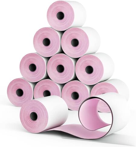 (10 Rolls) 2 Ply Carbonless Rolls 3" X 95 Feet White/Yellow Receipt Paper POS Cash Register Two Ply in Saudi Arabia