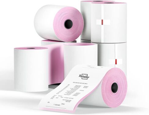 (10 Rolls) 2 Ply Carbonless Rolls 3" X 95 Feet White/Yellow Receipt Paper POS Cash Register Two Ply in Saudi Arabia