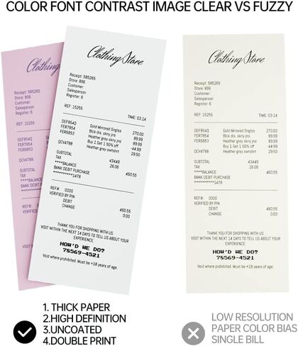 (10 لفات) طبقتان من اللفات الخالية من الكربون مقاس 3 بوصات × 95 قدمًا، ورق إيصالات أبيض/أصفر، ماكينة تسجيل المدفوعات النقدية بطبقتين in Kuwait