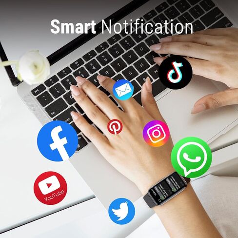 ZURURU Fitness Tracker Watch with Heart Rate Blood Oxygen Monitor, Slim Smart Watch for Men and Women in Kuwait