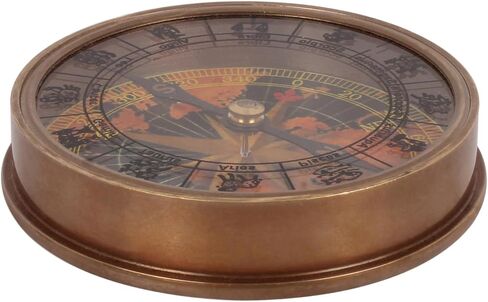 3" Antiqued Brass Poem Compass Nautical Brass Directional Compass Rustic Vintage Home Decor Gifts in Saudi Arabia