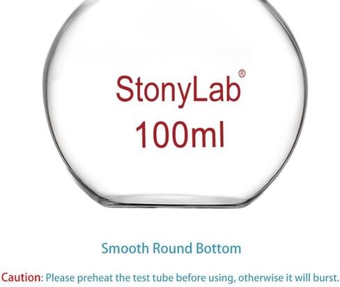 StonyLab Glass 250ml قارورة طويلة الرقبة مسطحة القاع، زجاج البورسليكات ثقيل الجدار مسطح القاع قارورة الغليان مع رقبة طويلة، 250 مل in Saudi Arabia